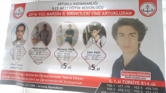 2016 YGS MARDİN İL BİRİNCİLERİ YİNE ARTUKLUDAN